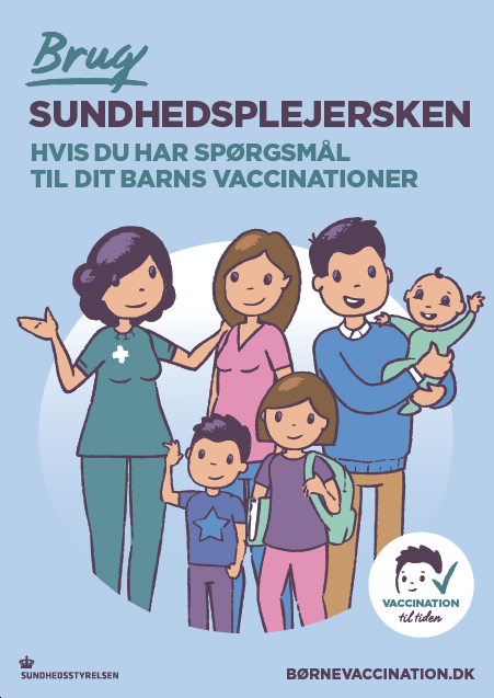 Husk vaccination til dit barn - Plakater Sæt a 2 forskellige plakater